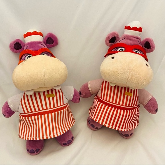 Disney Doc McStuffins Hallie Hippo Plush Doll Stuffed Soft Toy 8 Lot Of 2 - Picture 2 of 14